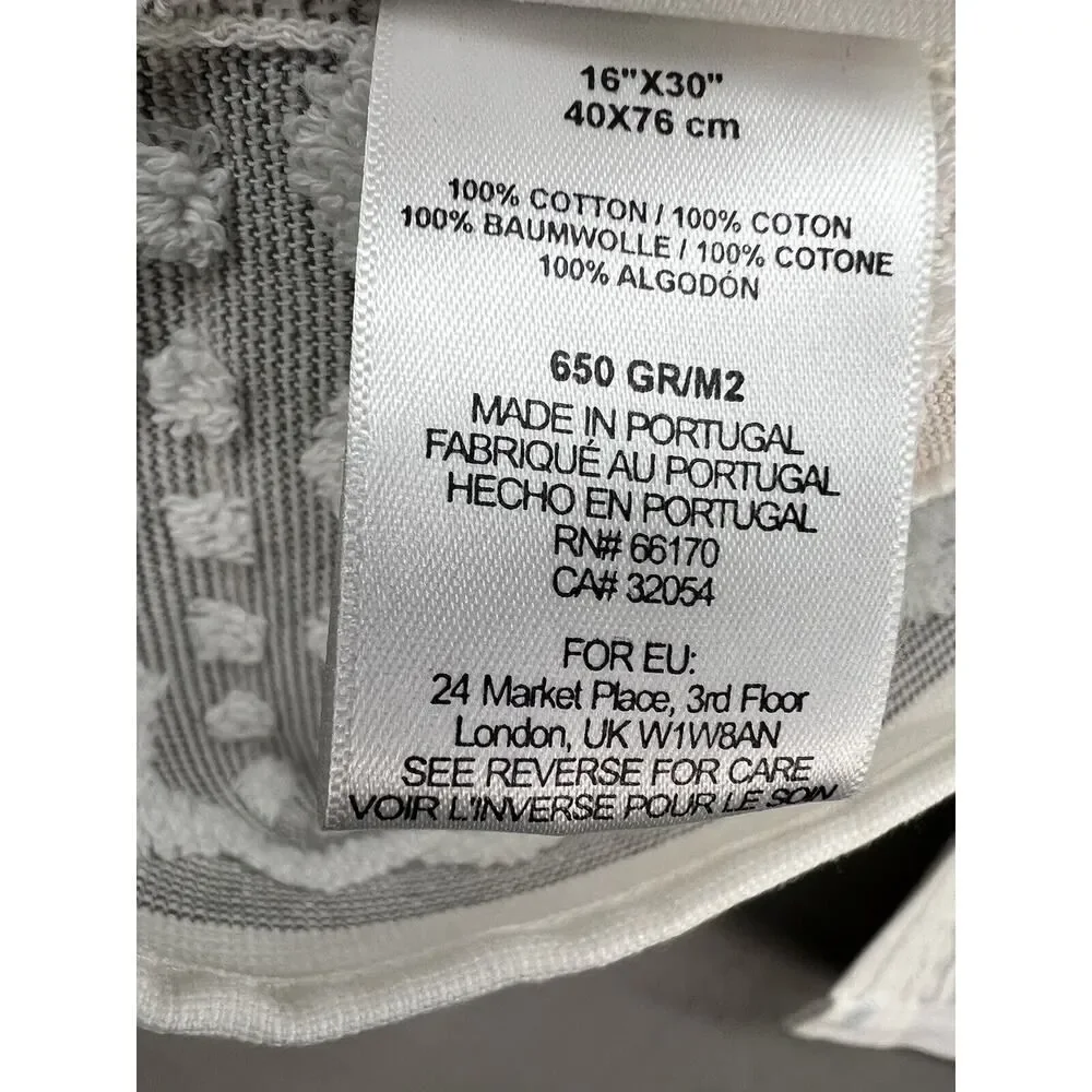Anthropologie Windstream Hand towels Set of 4 Cotton Grey Montif